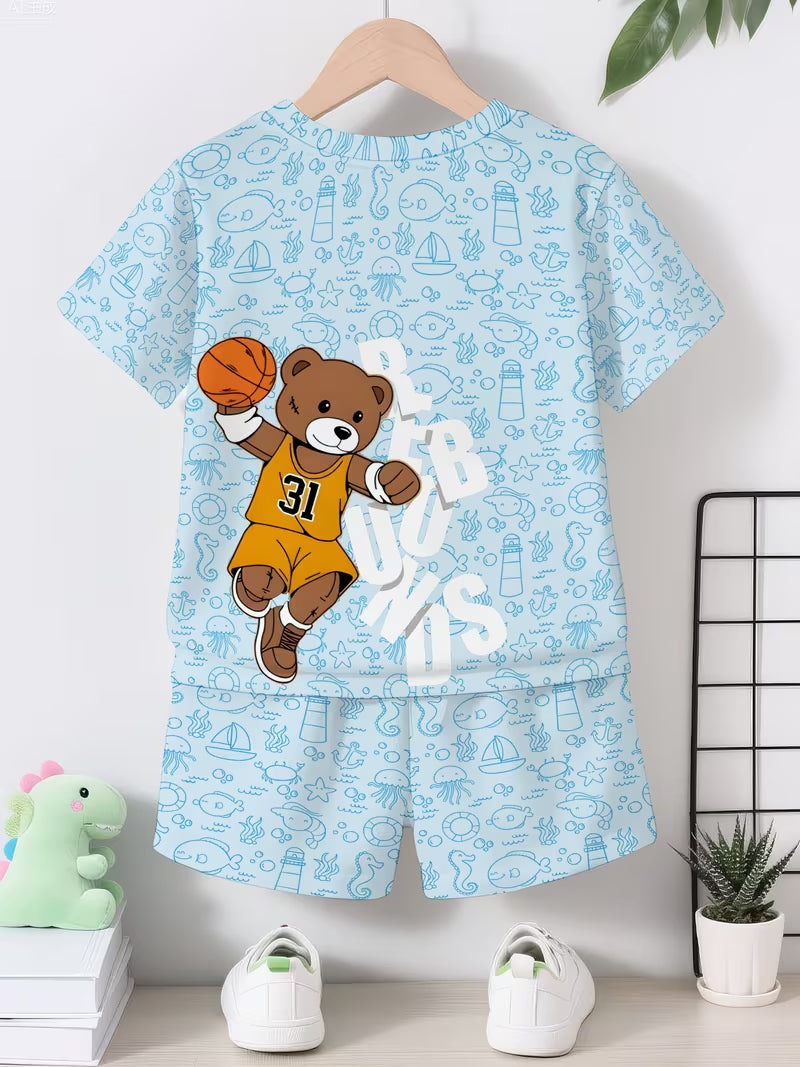 Fashionable Trendy Creative Full Print Ocean Element Patterns Cartoon Basketball