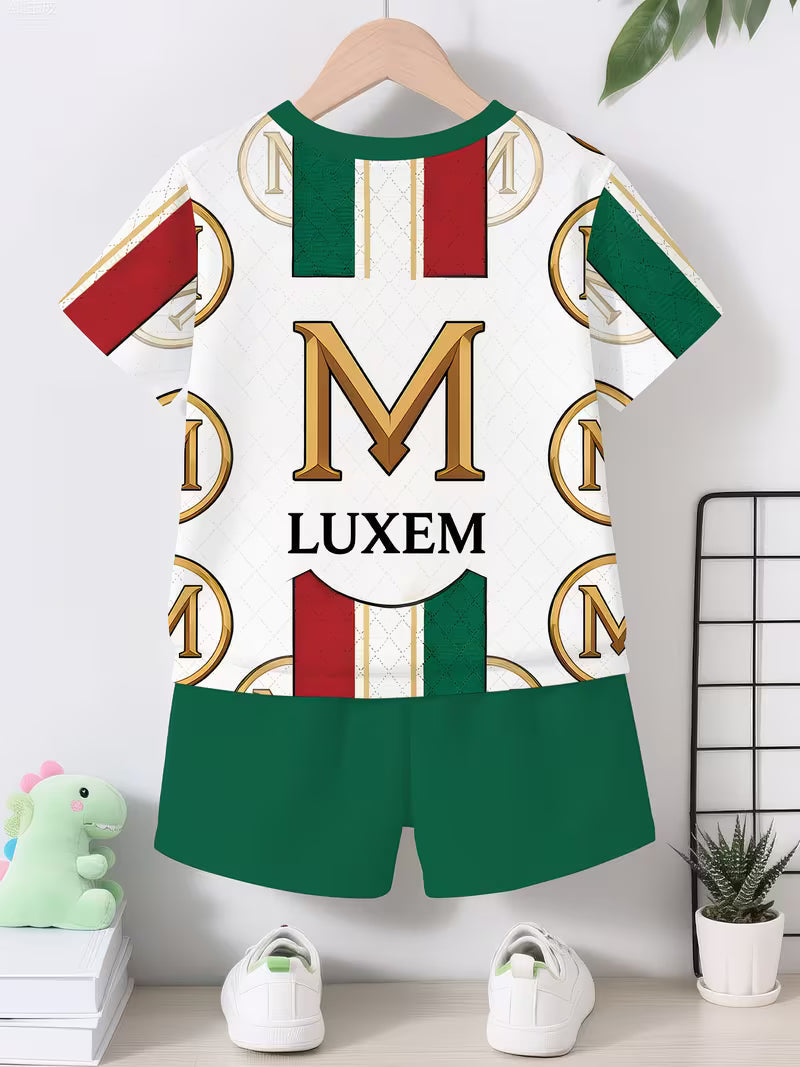 New Baby Boy Casual Golden M Light Luxury Printed