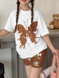 Cute And Stylish Butterfly Print Shorts Set for Girls, for Outdoor
