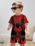 Featuring a Stylish And Casual Spider-Themed Print T-Shirt