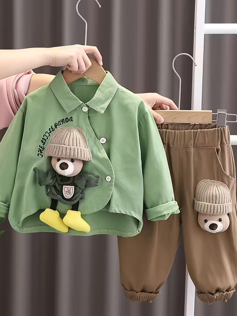 Stylish Boys' Shirt Two-Piece Casual Clothing for Kids