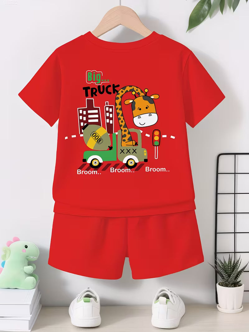 Cute Cartoon Design Featuring a Boy Driving a Giraffe in 3D Print