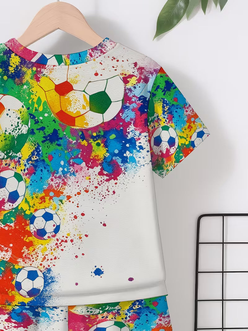 fashionable colorful graffiti creative football pattern 3D printed design