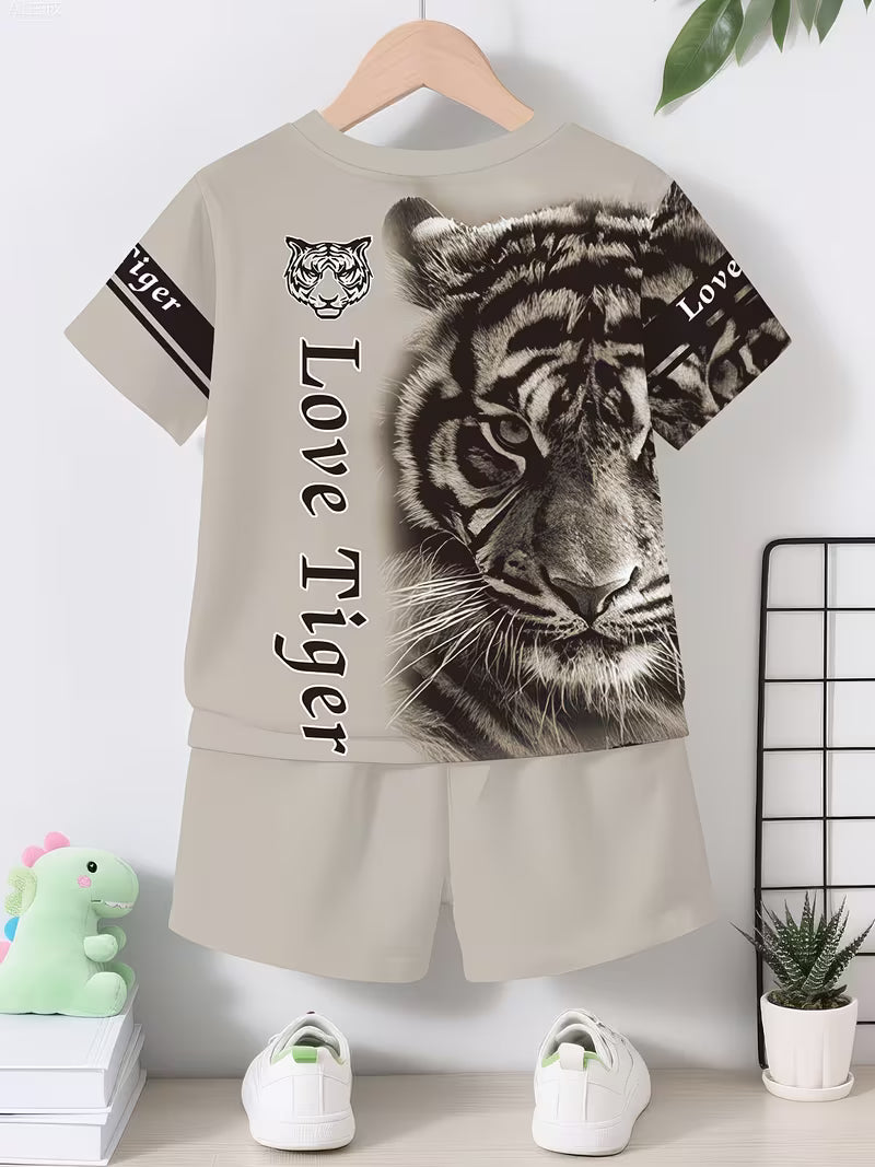 New Style Baby Boy's Casual Sports Fashion "Love Tiger" Gray