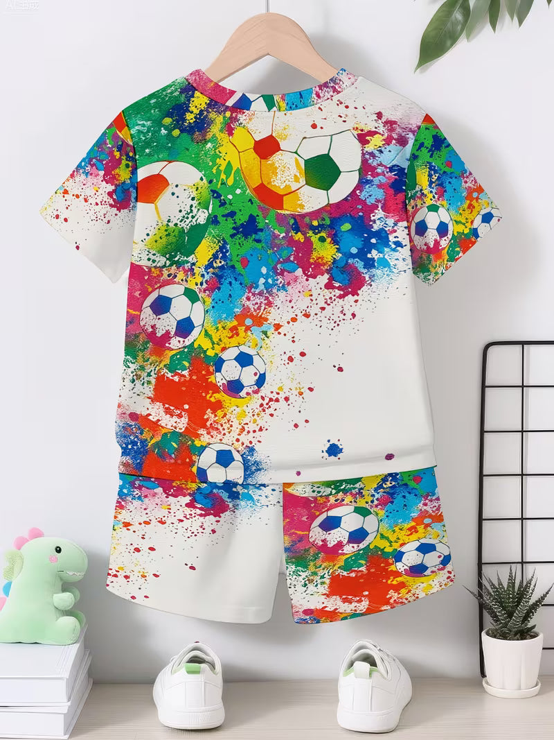 fashionable colorful graffiti creative football pattern 3D printed design