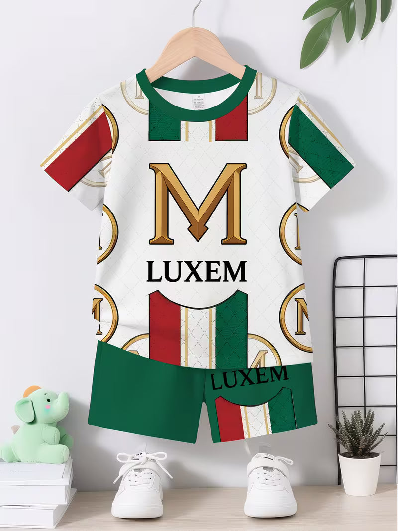 New Baby Boy Casual Golden M Light Luxury Printed
