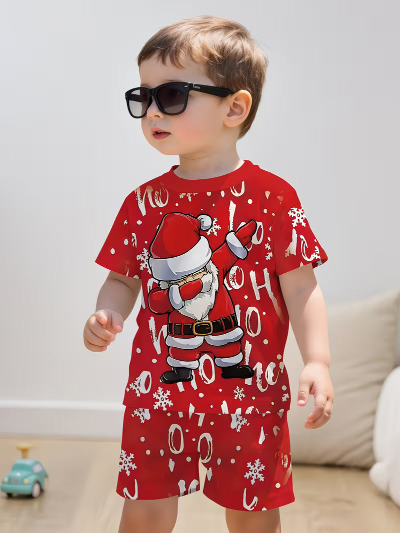 A Creative Red Cartoon Christmas Character 3D Print Design