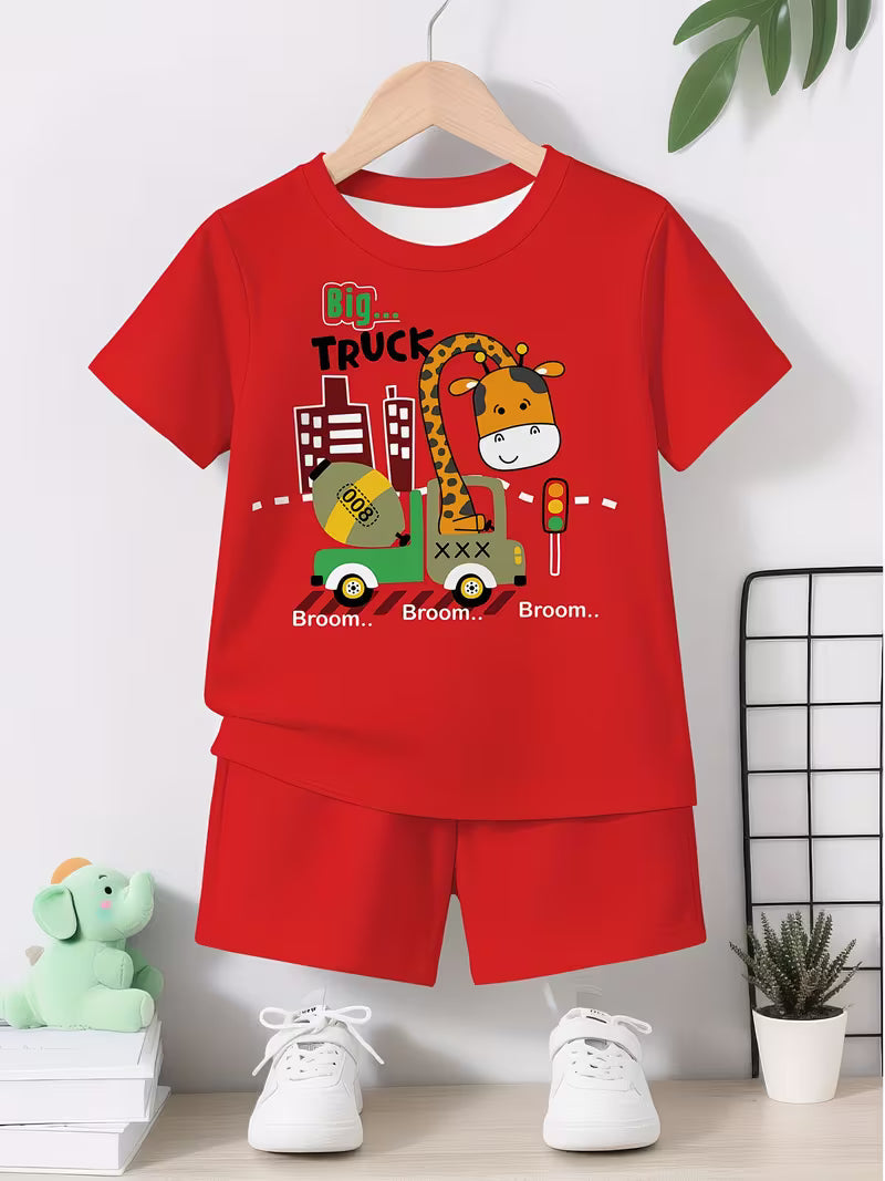 Cute Cartoon Design Featuring a Boy Driving a Giraffe in 3D Print