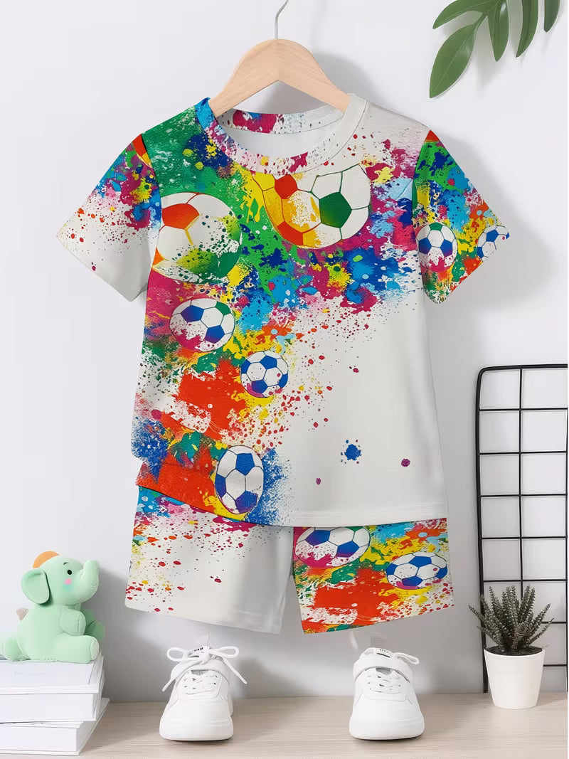 fashionable colorful graffiti creative football pattern 3D printed design