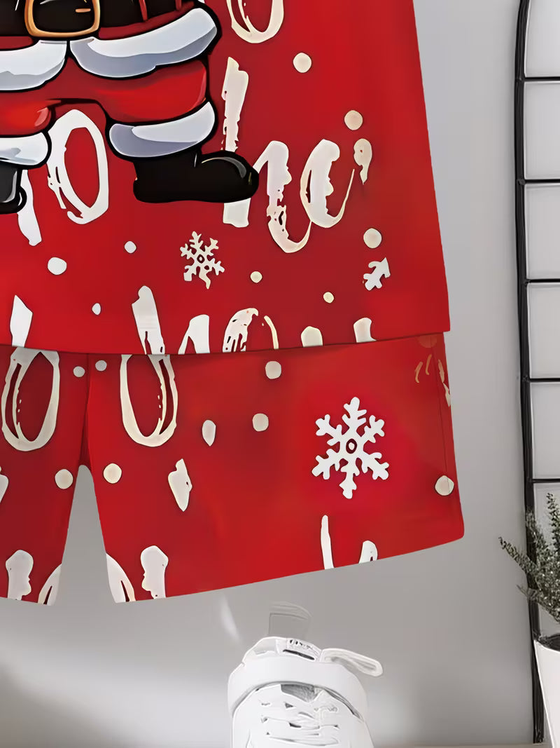 A Creative Red Cartoon Christmas Character 3D Print Design