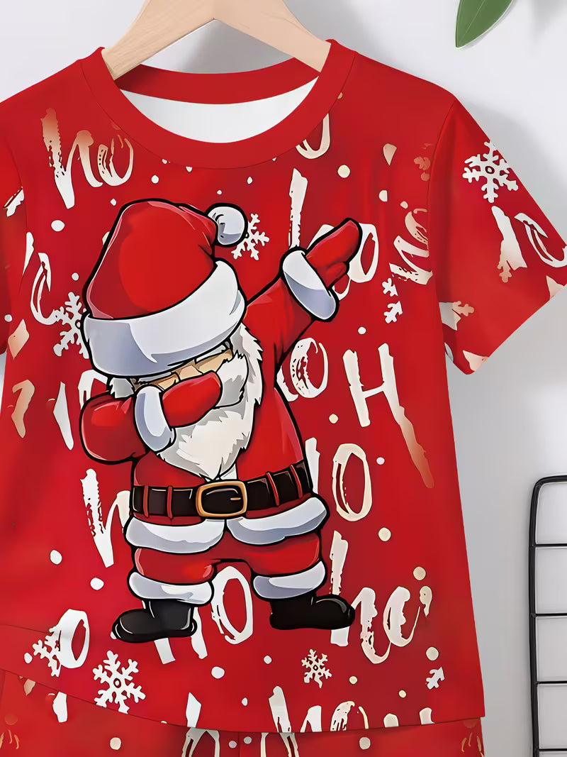 A Creative Red Cartoon Christmas Character 3D Print Design