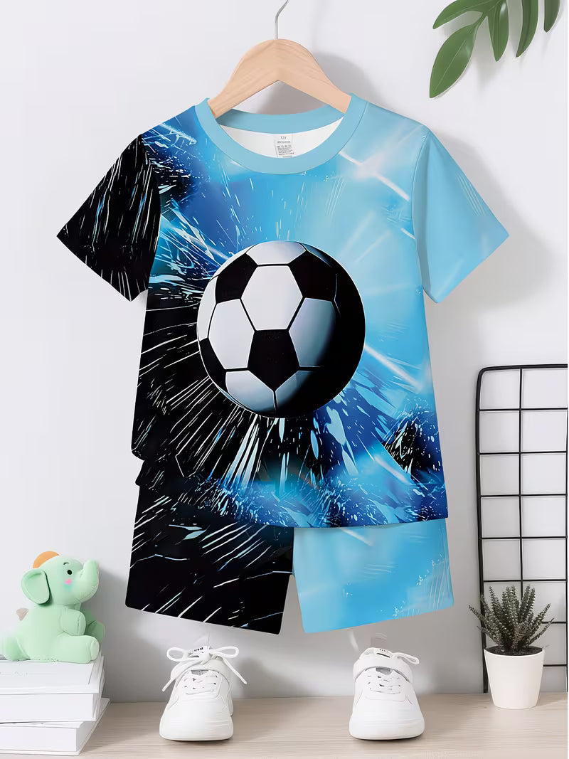 Featuring a Casual Sports Style with Football-Themed Prints
