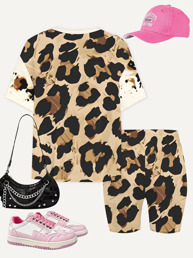 Girls' Fashion Shorts Set Cute Fashion Printed Set, for Outdoor