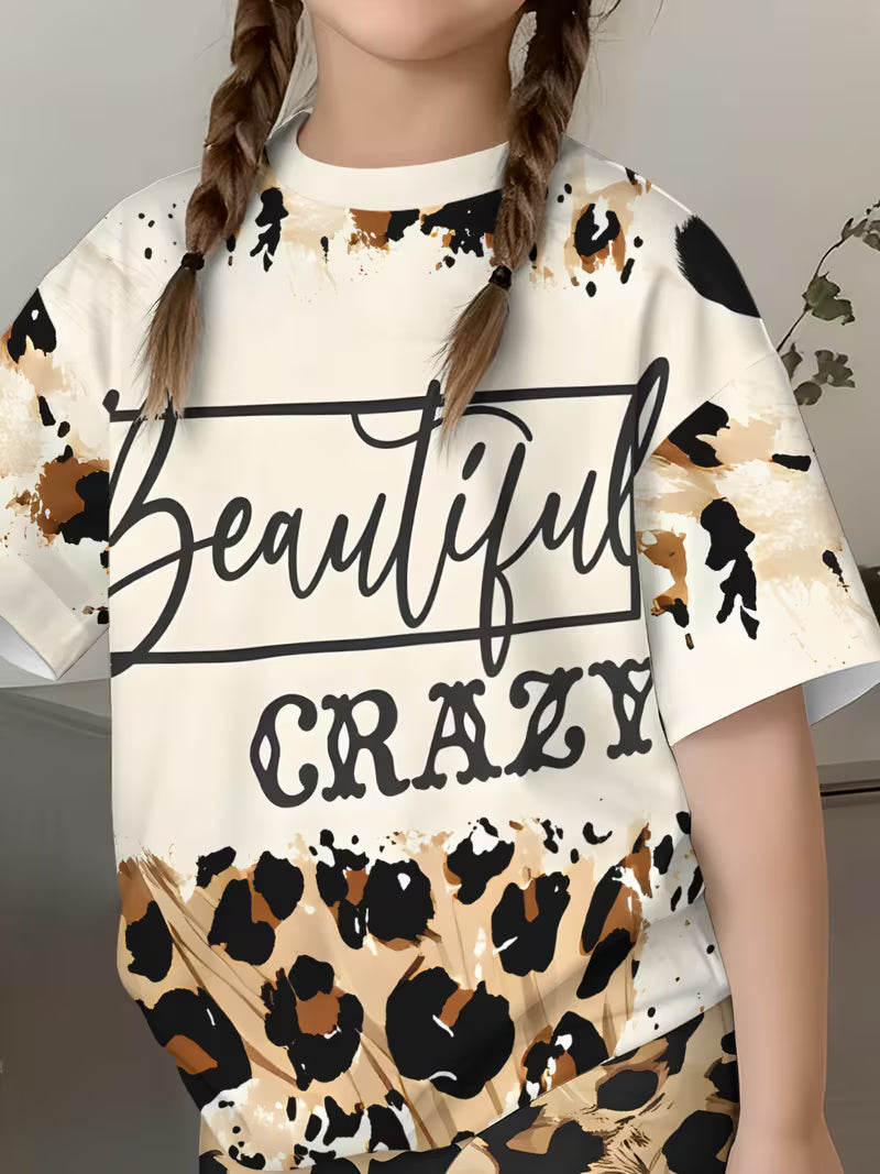 Girls' Fashion Shorts Set Cute Fashion Printed Set, for Outdoor