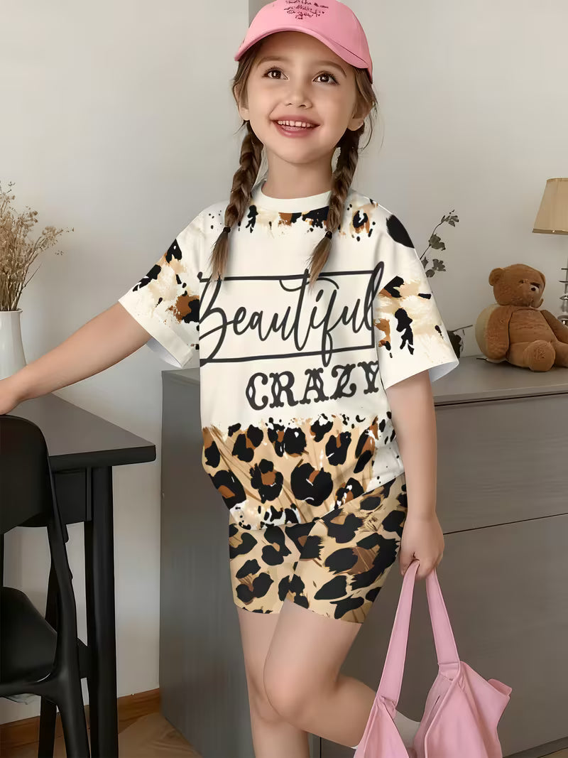 Girls' Fashion Shorts Set Cute Fashion Printed Set, for Outdoor