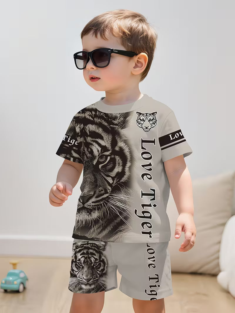 New Style Baby Boy's Casual Sports Fashion "Love Tiger" Gray