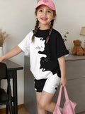 Girls' Fashion Shorts Set Cute Fashion Print Set, for Outdoor