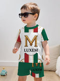 New Baby Boy Casual Golden M Light Luxury Printed