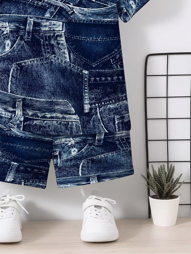 Fashionable and Creative 3D Denim Print Design