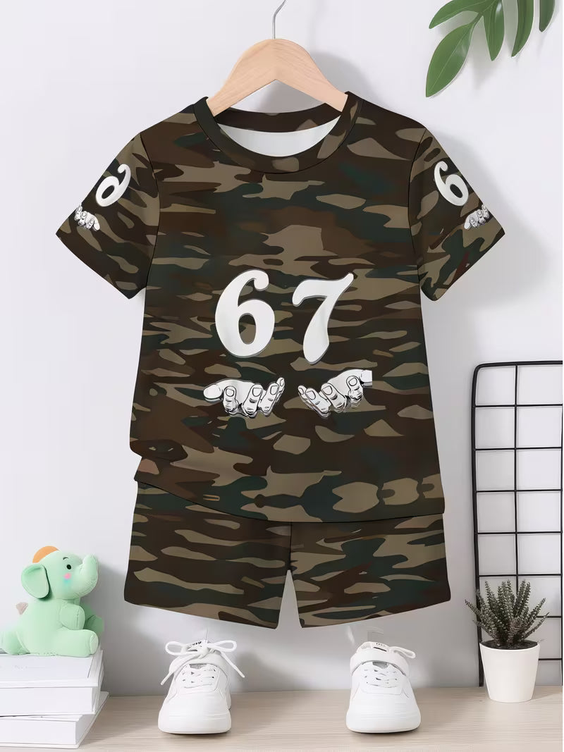 Creative Camouflage White Number Pattern 3D Print Design