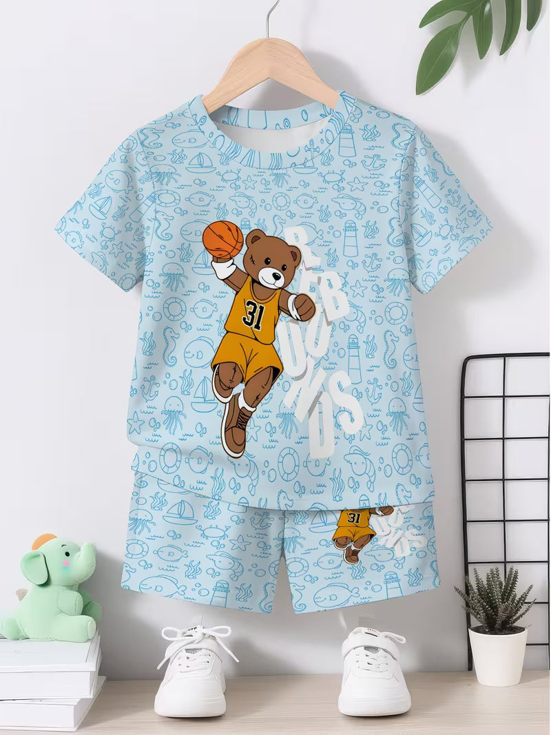 Fashionable Trendy Creative Full Print Ocean Element Patterns Cartoon Basketball