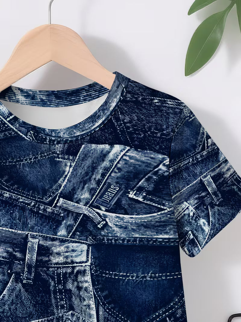 Fashionable and Creative 3D Denim Print Design
