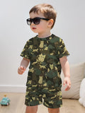 Fashion Cool Camouflage Color Cat Pattern 3D Print Design, Short-Sleeve Pullover Shirt