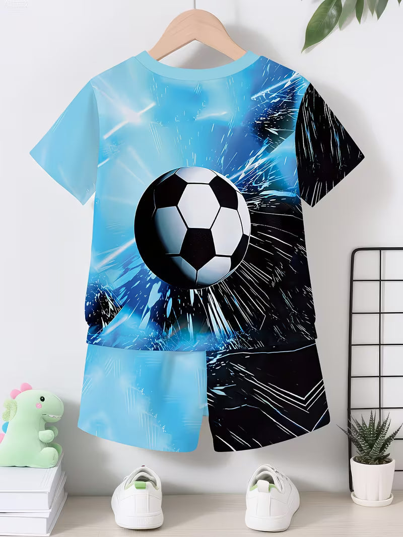 Featuring a Casual Sports Style with Football-Themed Prints