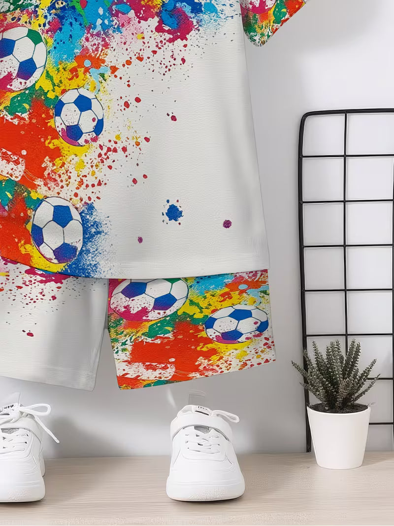 fashionable colorful graffiti creative football pattern 3D printed design