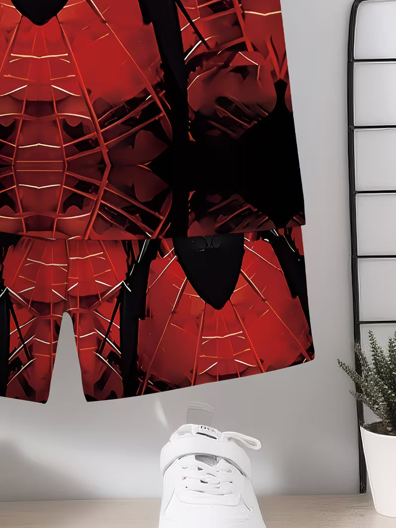 Featuring a Stylish And Casual Spider-Themed Print T-Shirt