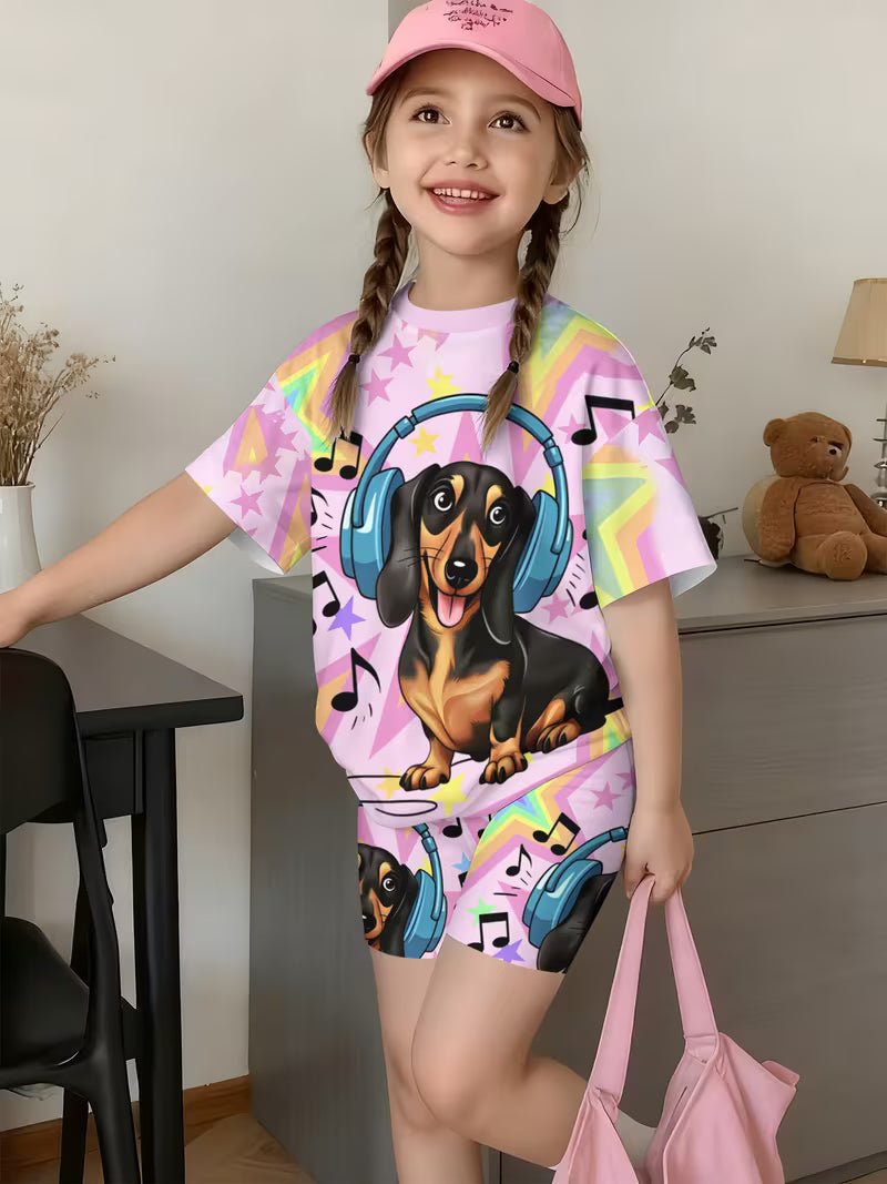 Fashion Shorts Set Cute Fashion Printed Set, Perfect for Outdoor