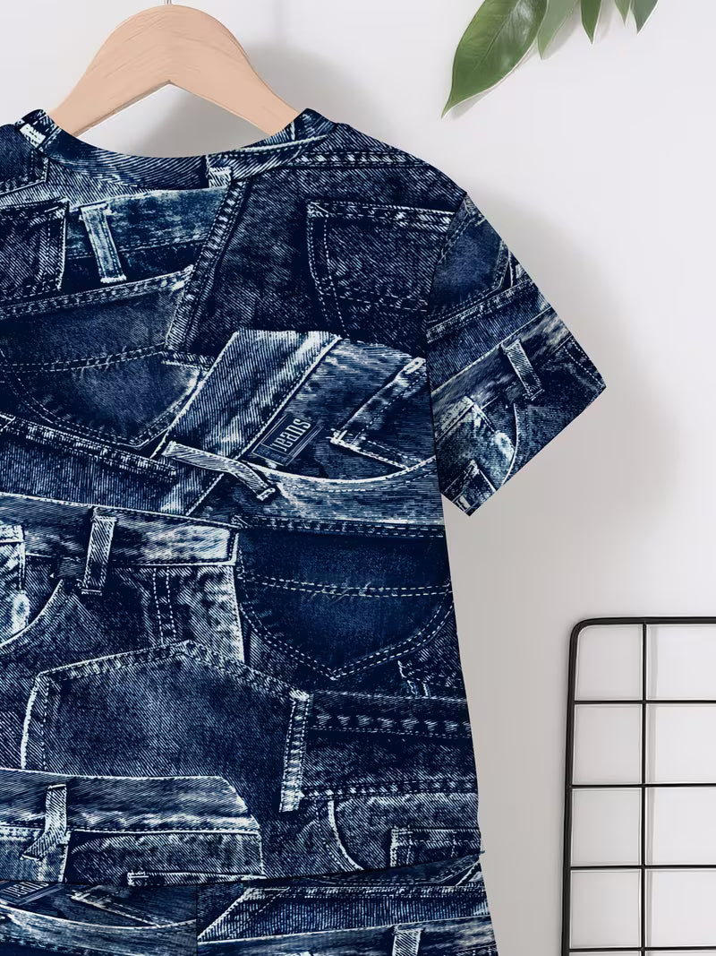 Fashionable and Creative 3D Denim Print Design