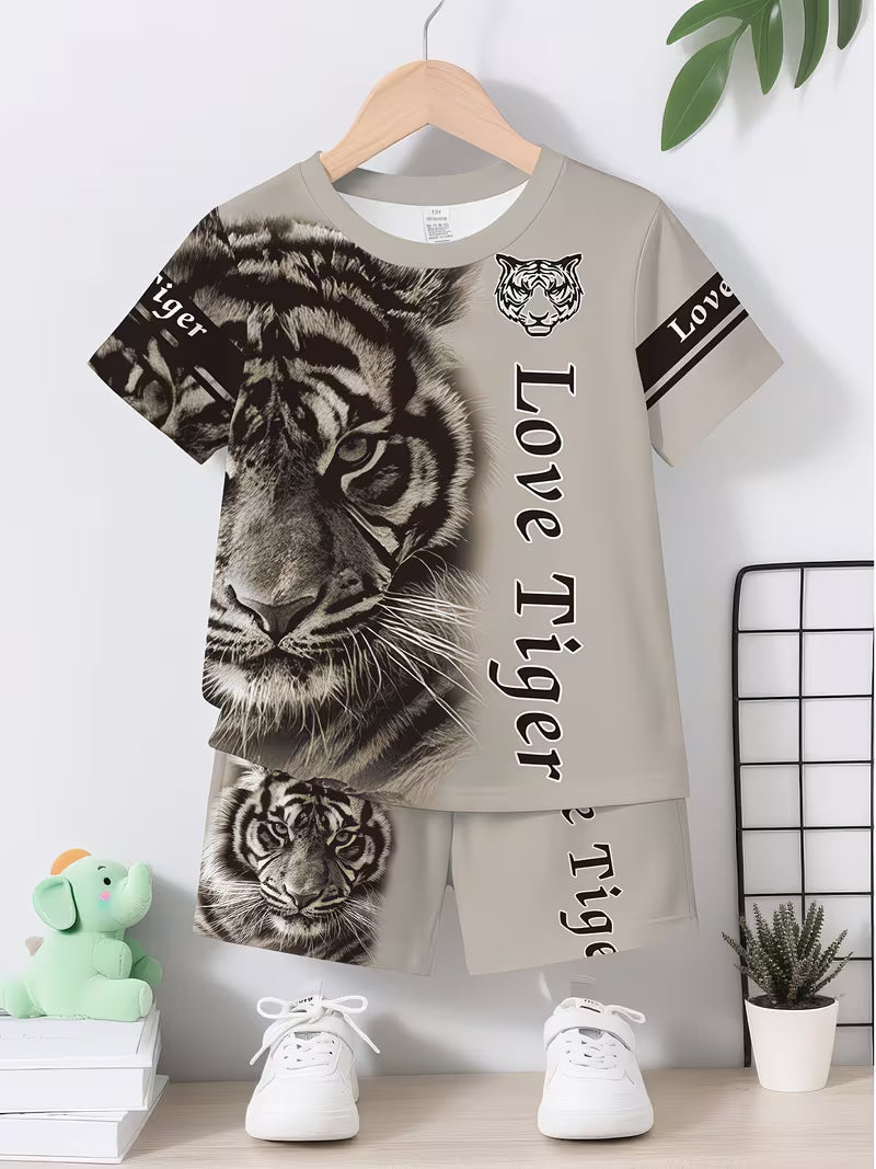 New Style Baby Boy's Casual Sports Fashion "Love Tiger" Gray