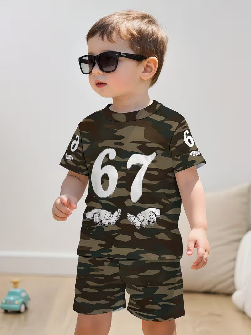 Creative Camouflage White Number Pattern 3D Print Design