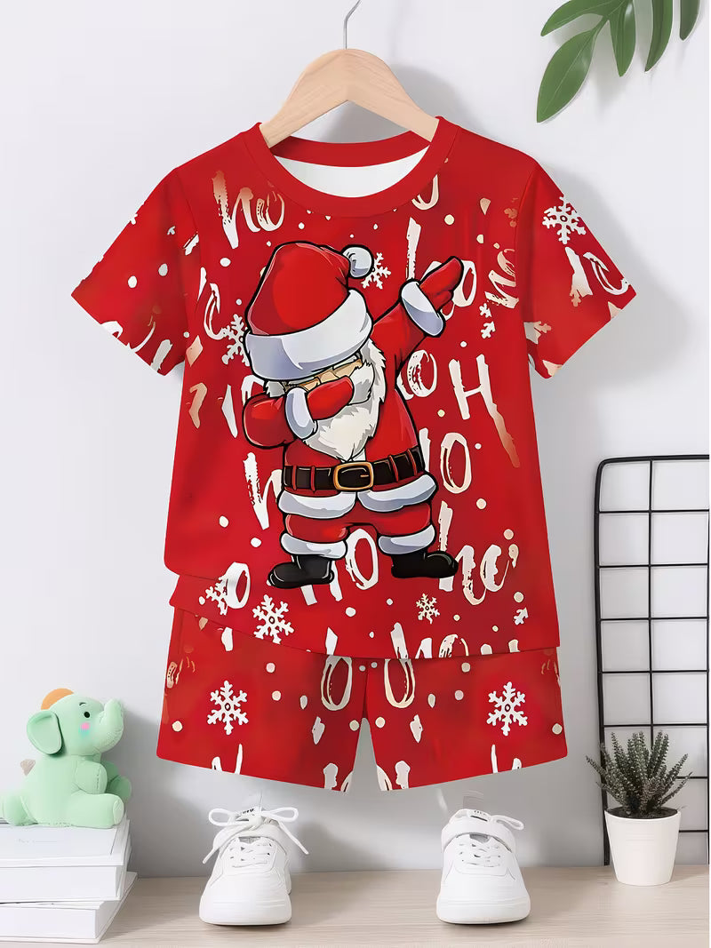 A Creative Red Cartoon Christmas Character 3D Print Design