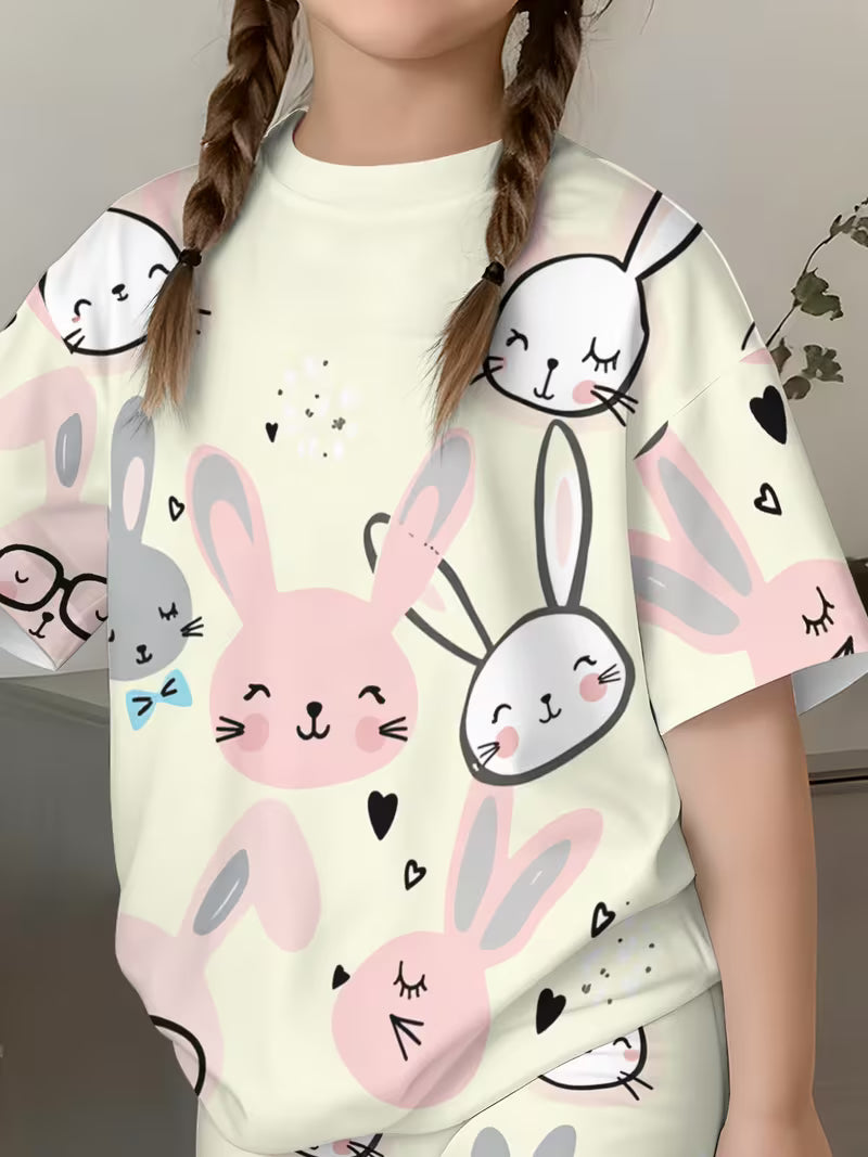 Cute And Stylish Print Outfit Set for Girls, for Outdoor